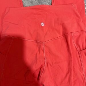 Lululemon Leggings Coral with Pockets
